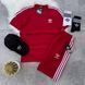 Спортивный Костюм Мужской Летний Adidas красный шорты футболка + кепка спортивный комплект L 2607478124 фото 1