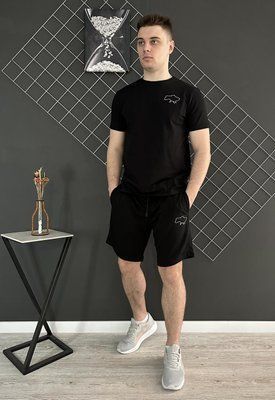 Шорти футболка Карта чорний комплект чоловічий літній повсякденний XXL 2607026280 фото
