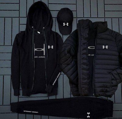 Спортивный костюм мужской Under Armour куртка футболка кепка андер армор весенний осенний комплект XXL 2614339501 фото
