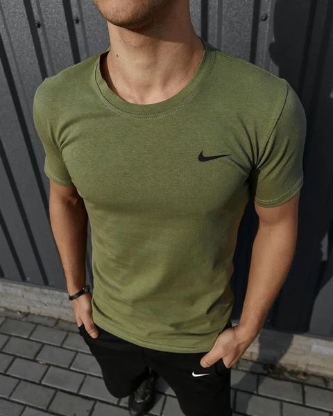 Спортивний комплект чоловічий Nike хакі футболка+чорні шорти літній костюм трикотажний найк повсякденний XL 2656665013 фото