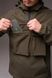 Куртка чоловіча Анорак Softshell хакі на флісі водовідштовхувальна з капюшоном легка весна осінь повсякденна L 2667375359 фото 4