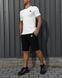 Комплект спортивний чоловічий Adidas біла футболка+чорні шорти костюм літній трикотажний адідас повсякденний XL 2656561712 фото 10