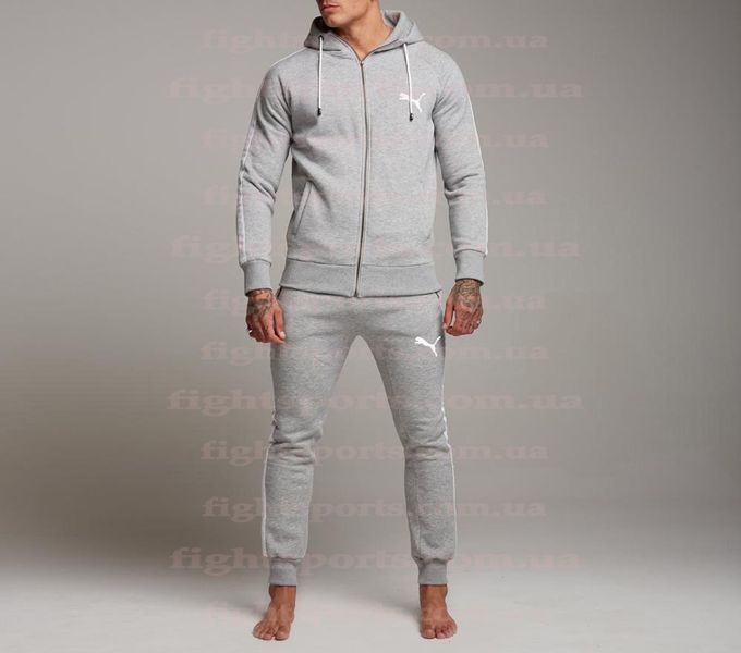 Мужской Спортивный костюм пума стильный крутой легкий серый PUMA 1596091363 фото