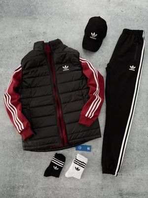 Комплект мужской Адидас Adidas спортивный костюм жилетка кепка весенний осенний L 2626550022 фото