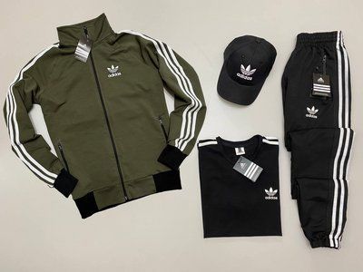 Спортивный костюм мужской Адидас Adidas футболка кепка комплект весенний осенний 2623042053 фото