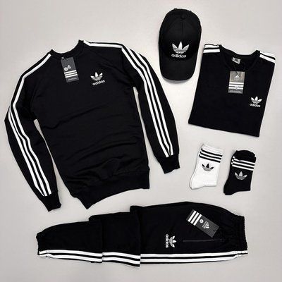 Спортивный костюм мужской Адидас Adidas футболка кепка носки весенний осенний L 2626374967 фото