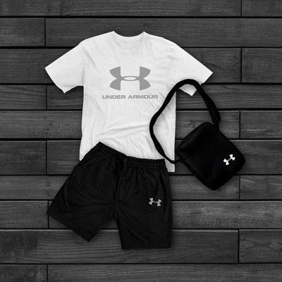 Костюм чоловічий літній Under Armour Шорти + Футболка + Кепка + Барсетка в подарунок M 2608992907 фото