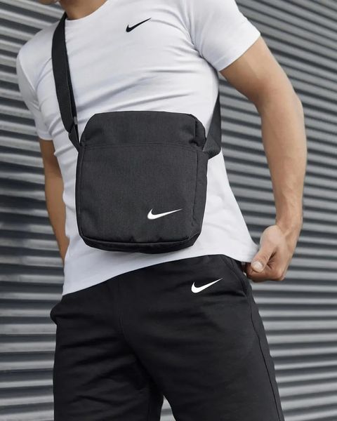 Спортивний комплект чоловічий Nike футболка біла+ шорти чорні + барсетка костюм літній найк повсякденний L 2657451082 фото