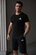 Комплект спортивний чоловічий Adidas чорний футболка шорти костюм літній трикотажний адідас повсякденний 2655165295 фото 3