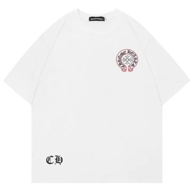 Мужская футболка Chrome Hearts белая с принтом хлопковая спортивная повседневная лето осень весна 2669243930 фото