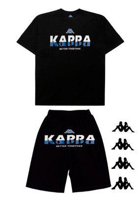 Шорты футболка Kappa черные комплект мужской летний повседневний 2605851240 фото