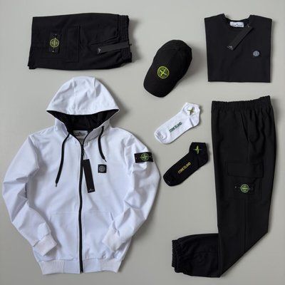 Спортивный костюм мужской стон айленд Stone Island шорты футболка кепка весна лето осень 2628201320 фото
