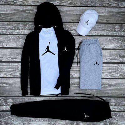 Спортивный костюм мужской Джордан шорты кепка Комплект Jordan осень весна L 2615134073 фото