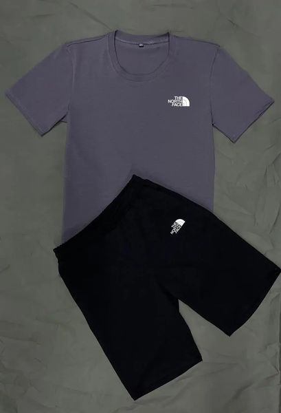 Комплект спортивний чоловічий The North Face футболка темно-сіра+шорти чорні літній костюм норс фейс повсякденний XL 2657541402 фото