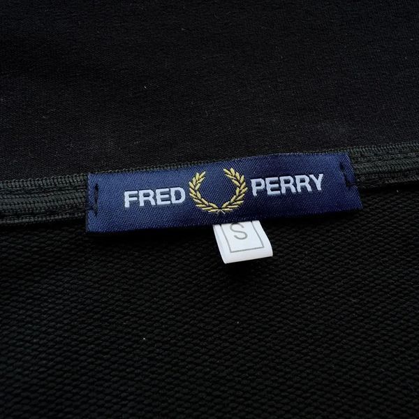 Худі чоловіча з блискавкою Fred Perry чорна весняна літня осіння спортивна кофта двонитка комір-стійка XXL 2611835992 фото