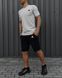 Комплект спортивний чоловічий Adidas сіра футболка+чорні шорти костюм літній трикотажний адідас повсякденний 2655165296 фото 10