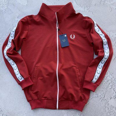 Худи мужская с молнией Fred Perry красная весенняя летняя осенняя спортивная кофта двунитка воротник-стойка S 2611839242 фото
