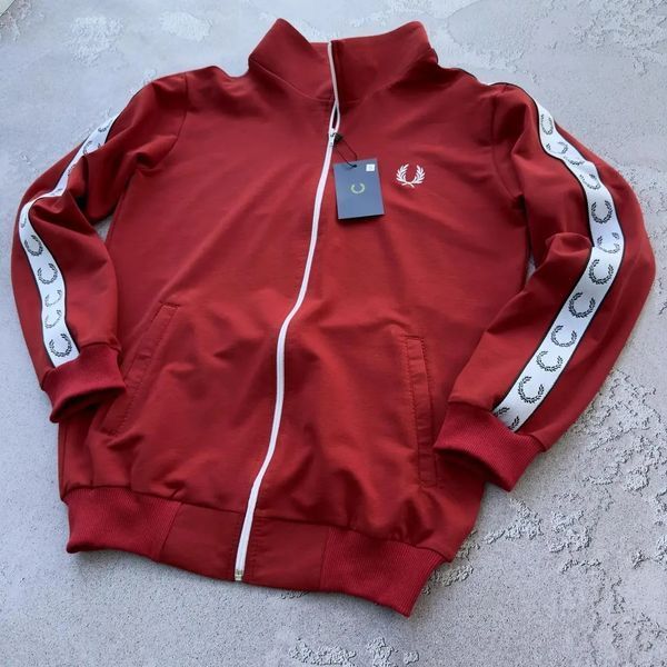 Худи мужская с молнией Fred Perry красная весенняя летняя осенняя спортивная кофта двунитка воротник-стойка S 2611839242 фото