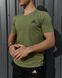 Комплект спортивний чоловічий Adidas хакі футболка+чорні шорти костюм літній трикотажний адідас повсякденний M 2656562937 фото 7