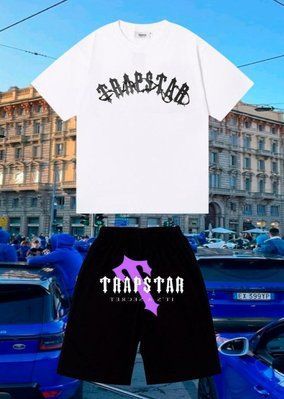 Спортивний Костюм Чоловічий Літній Trapstar чорні шорти біла футболка спортивний комплект XXL 2606830982 фото