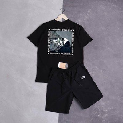 Костюм Спортивний Чоловічий Літній The North Face чорний шорти футболка спортивний комплект повсякденний L 2608380618 фото