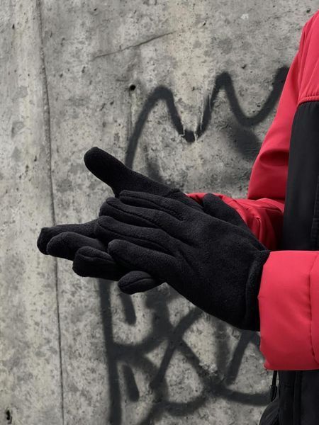 Комплект мужской: шапка с добавлением шерсти Puma темно-серый меланж+баф флисовый Puma черный+перчатки 2375348385 фото