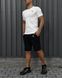 Комплект чоловічий спортивний Puma біла футболка+чорні шорти костюм літній трикотажний пума повсякденний L 2655570181 фото 8