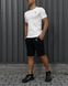 Комплект мужской спортивный Puma белая футболка+черные шорты летний трикотажный пума повседневный 2655165298 фото 6