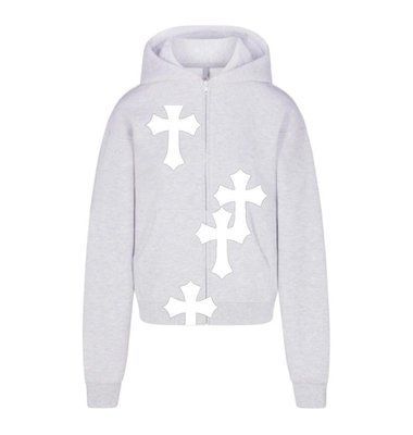 Худи мужская с молнией Chrome Hearts светлая весенняя летняя осенняя спортивная кофта с капюшоном двунитка XL 2611242457 фото