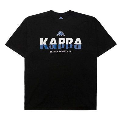 Футболка чоловіча Kappa чорна бавовняна літня спортивна теніска M 2602599820 фото