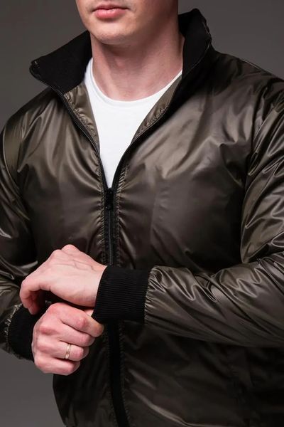 Вітровка чоловіча Базова хакі плащівка куртка на блискавці комір-стійка весна осінь повсякденна XL 2662660206 фото