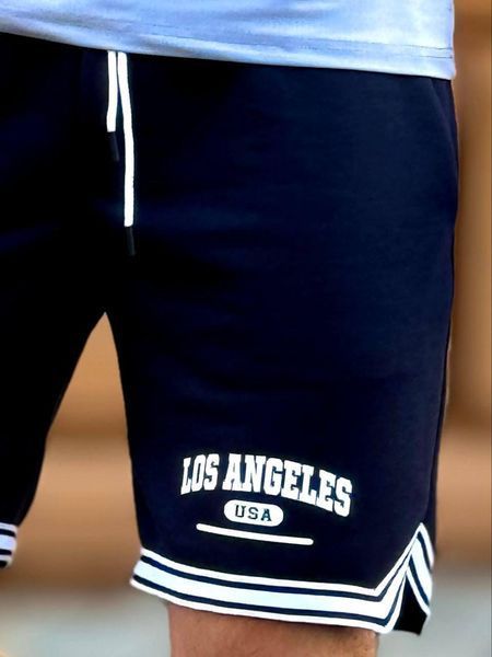 Шорты мужские трикотажные Los Angeles черные повседневные XL 2589088799 фото