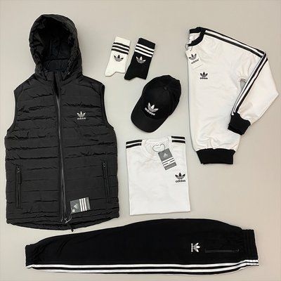 Комплект Адидас Adidas спортивный костюм мужской жилетка футболка кепка осенний весенний 2623042058 фото