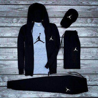 Спортивный костюм мужской Джордан шорты кепка Комплект Jordan осень весна 2614942268 фото