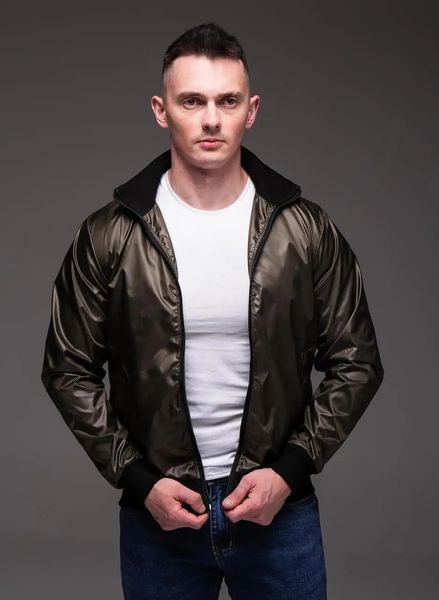 Вітровка чоловіча Базова хакі плащівка куртка на блискавці комір-стійка весна осінь повсякденна XXL 2662660207 фото