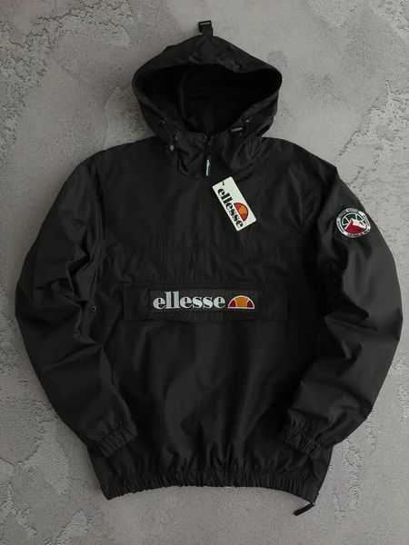 Вітровка чоловіча Анорак Ellesse чорна куртка з капюшоном осінь весна повсякденна еліс XXL 2661870695 фото