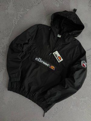 Вітровка чоловіча Анорак Ellesse чорна куртка з капюшоном осінь весна повсякденна еліс 2661801293 фото