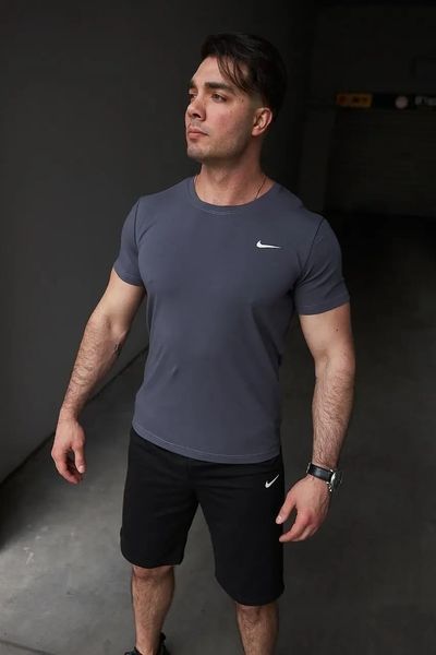 Спортивний комплект чоловічий Nike темно-сіра футболка+чорні шорти літній костюм трикотажний найк повсякденний 3XL 2656667285 фото