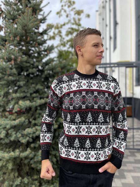 Светр новорічний з оленями чоловічий в'язаний вовняний XXL (XL) 2384778096 фото
