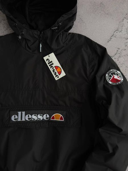 Вітровка чоловіча Анорак Ellesse чорна куртка з капюшоном осінь весна повсякденна еліс 2661801293 фото