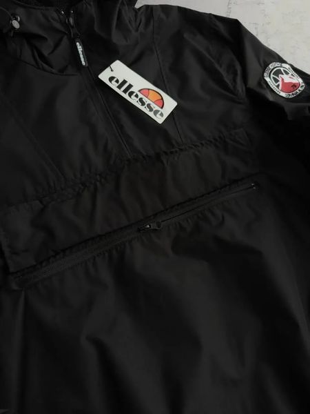 Вітровка чоловіча Анорак Ellesse чорна куртка з капюшоном осінь весна повсякденна еліс 3XL 2661870696 фото