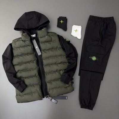 Спортивный костюм мужской стон айленд stone island комплект жилетка осенний весенний набор 3в1 2628201328 фото