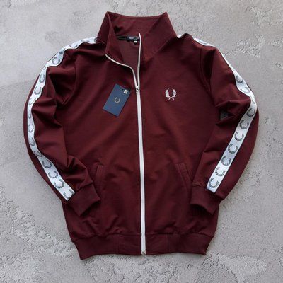Кофта мужская Fred Perry бордовая осенняя весенняя летняя зип-худи двунитка воротник- стойка L 2611841745 фото