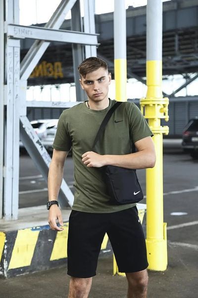 Спортивний комплект чоловічий Nike футболка хакі+ шорти чорні + барсетка костюм літній найк повсякденний XXL 2657452182 фото