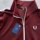 Кофта чоловіча Fred Perry бордова осіння весняна літня зіп-худі двунитка комір- стійка L 2611841745 фото 2