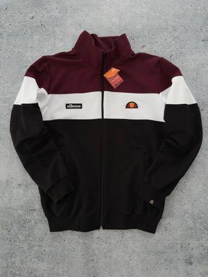 Кофта мужская Ellesse бордо осенняя весенняя летняя зип-худи двунитка воротник-стойкая повседневная L 2611883364 фото