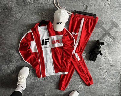 Спортивный костюм мужской UFC красный комплект мужской кофта штаны футболка кепка весна осень лето юфс M 2625405718 фото