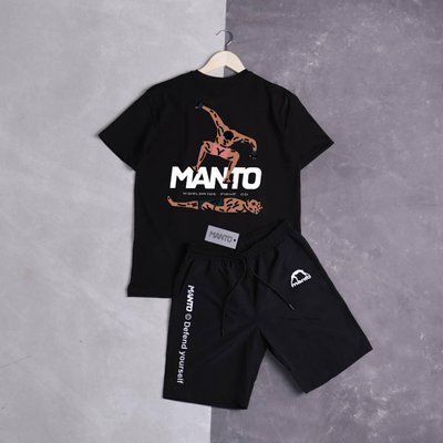 Комплект чоловічий Manto чорний шорти футболка літній повсякденний XXL 2608354364 фото