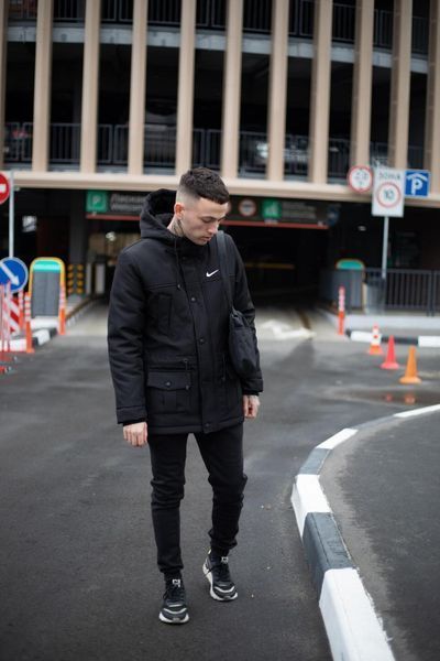 Парка зимова Найк Nike комплект штани з тринитки утеплені + Барсетка та рукавички У Подарунок! 2400533780 фото