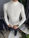 Мужской зимний шерстяной свитер в рубчик с горлом теплый классический белый 2403609069 фото 9